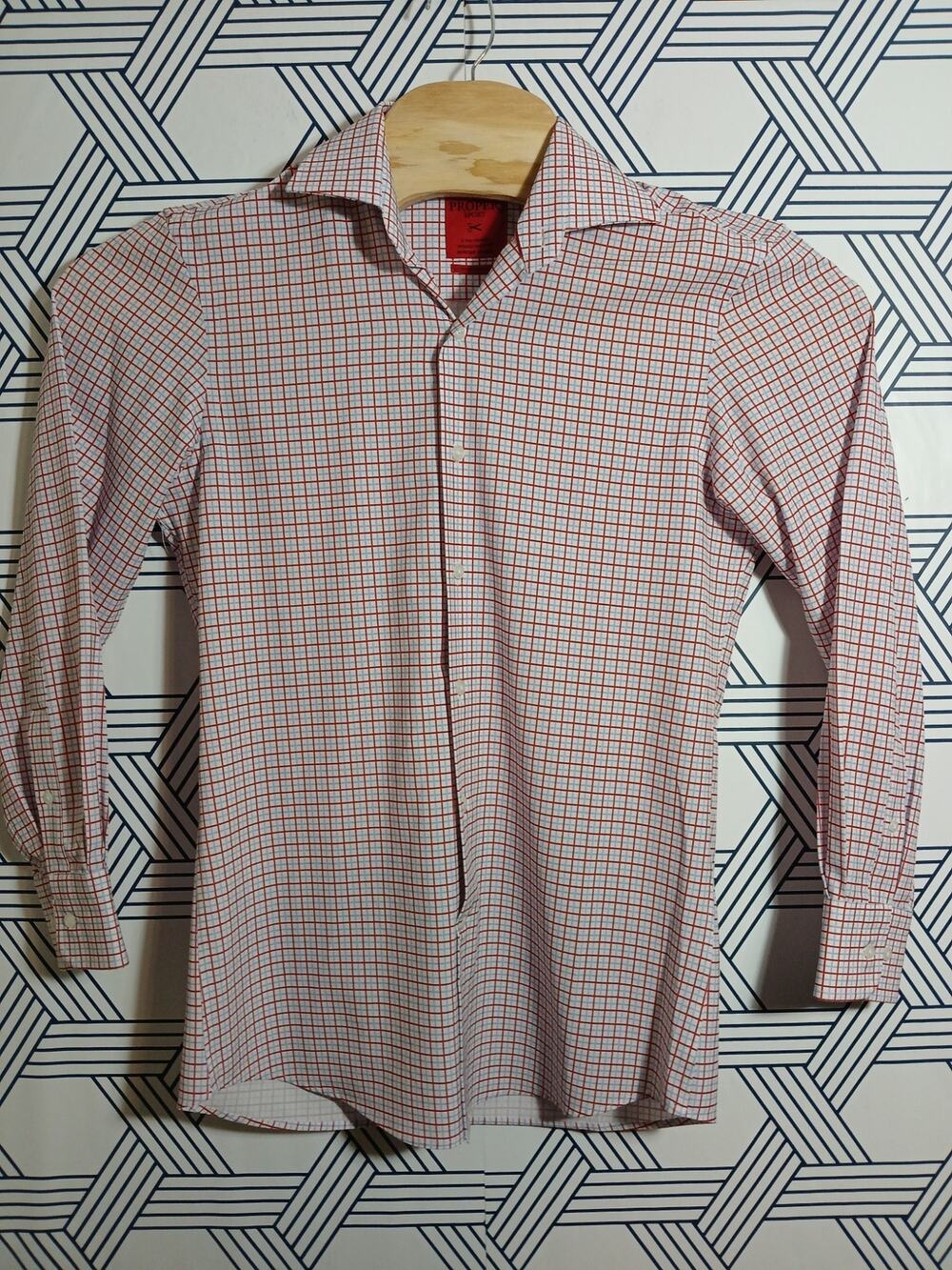 Proper Mens Sport Contempoary Fit Button Front Size Small